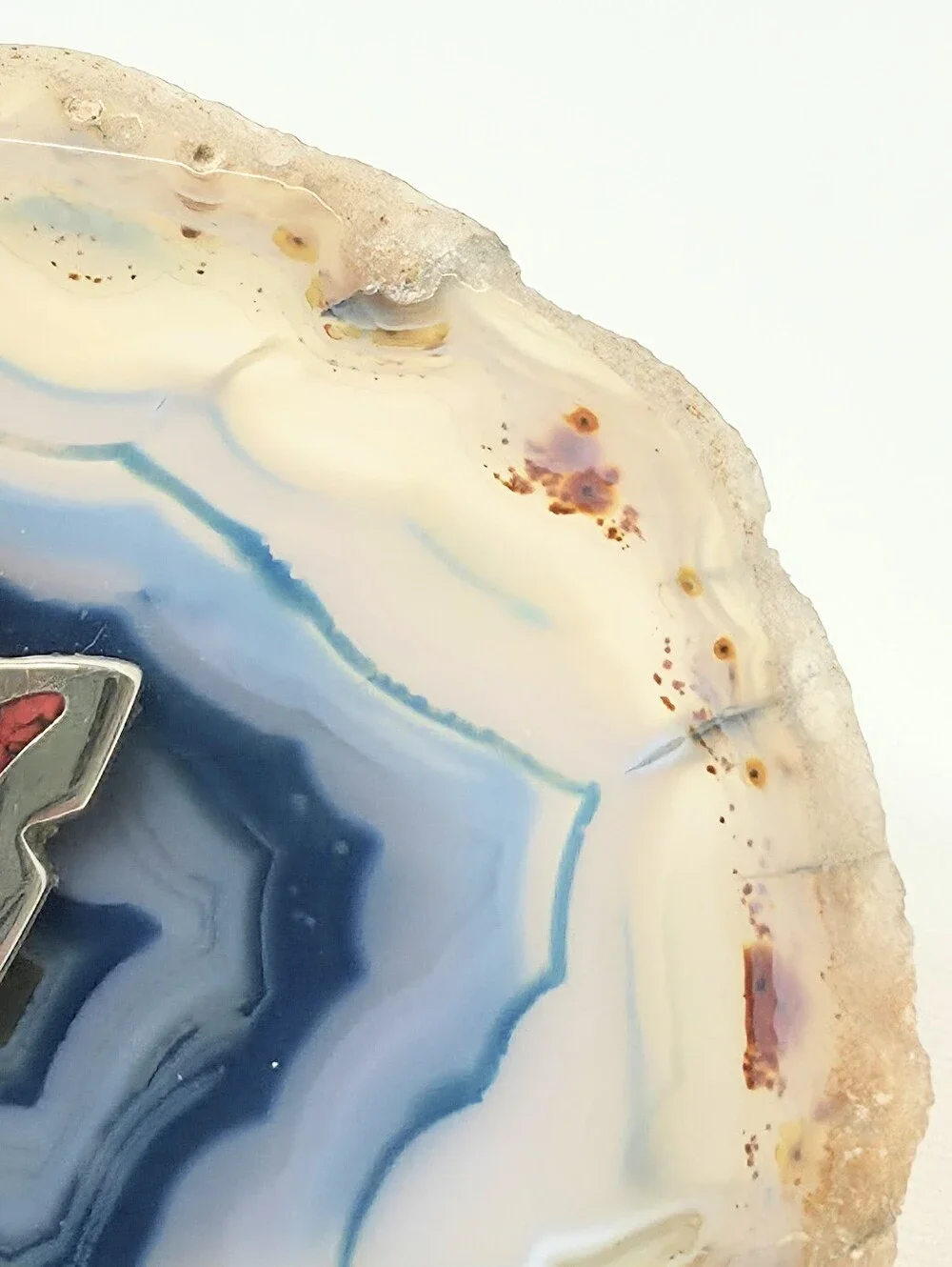 Belt Buckle Agate Slice,silver Tone Arrowhead